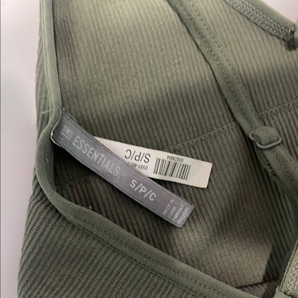 Olive Green Ribbed Bralette - Picture 2 of 3